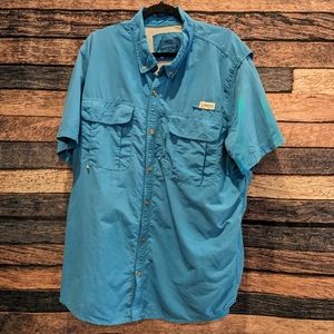 Blue Short Sleeve Fishing Shirt